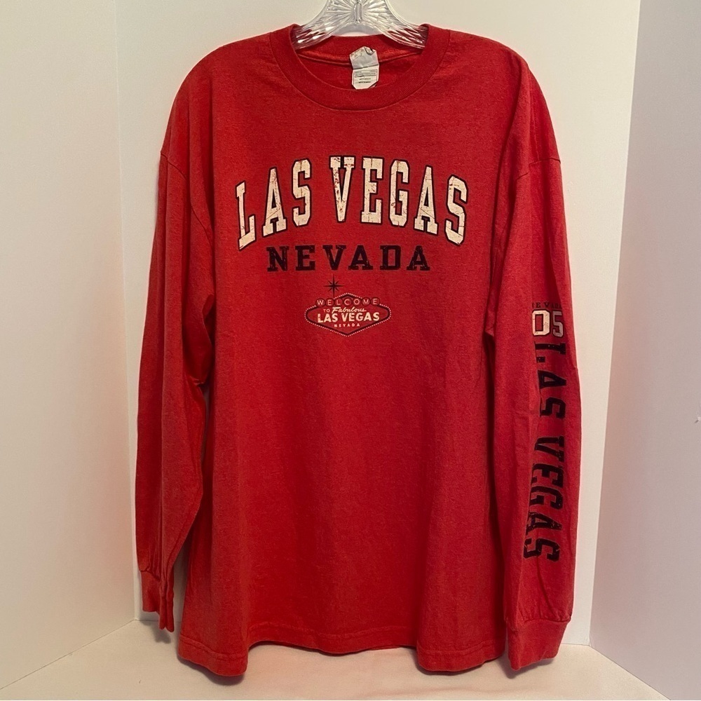 Alstyle Apparel & Activewear Las Vegas Nevada Long Sleeve T-Shirt Red Size XL